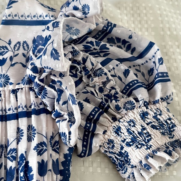 JessaKae Blue and White Floral Midi Dress - Picture 7 of 8